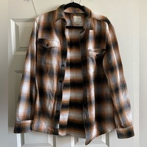 Black and Orange Plaid Men’s Shirt/Flannel